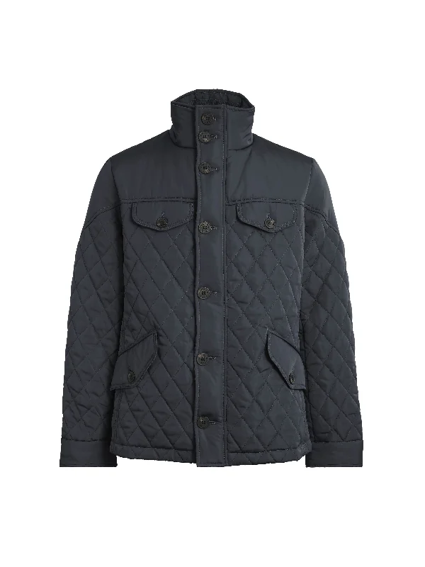 Luxury Temperament George Quilted Jacket - Navy