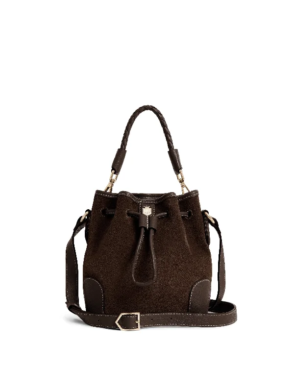 Loose Fit Mini Bibury Bucket Bag - Chocolate Suede