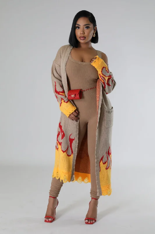 Simple Style Lost In The Fire Cardigan