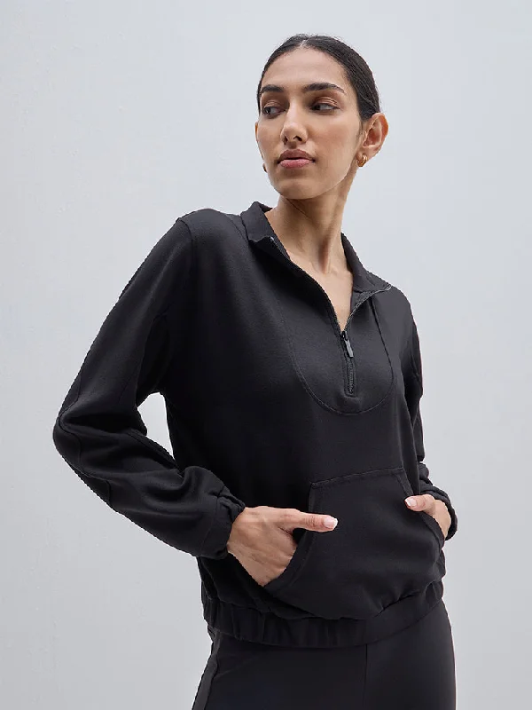 Versatile Items LOV Black Solid Sweatshirt