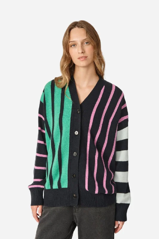 Relaxed Weekend Wear Oncept Whitney Cardigan Indigo Stripe