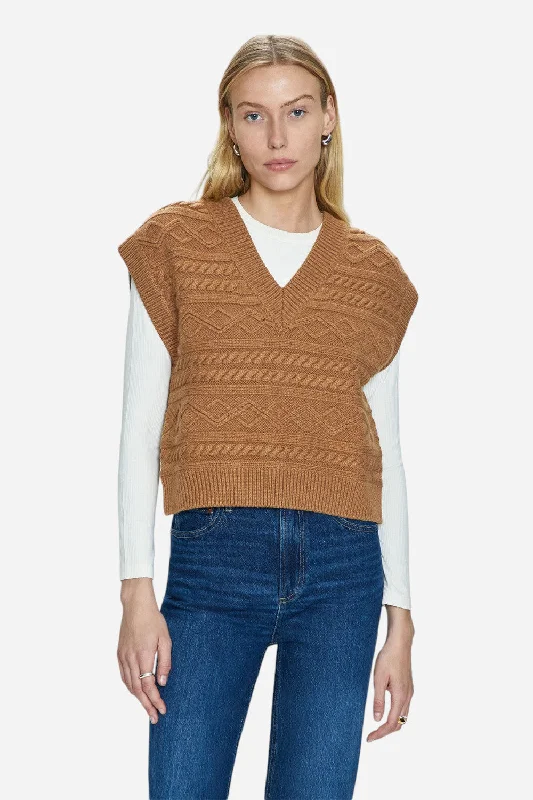 Fashionable And Versatile Pistola Marta Sweater Vest in Caramel