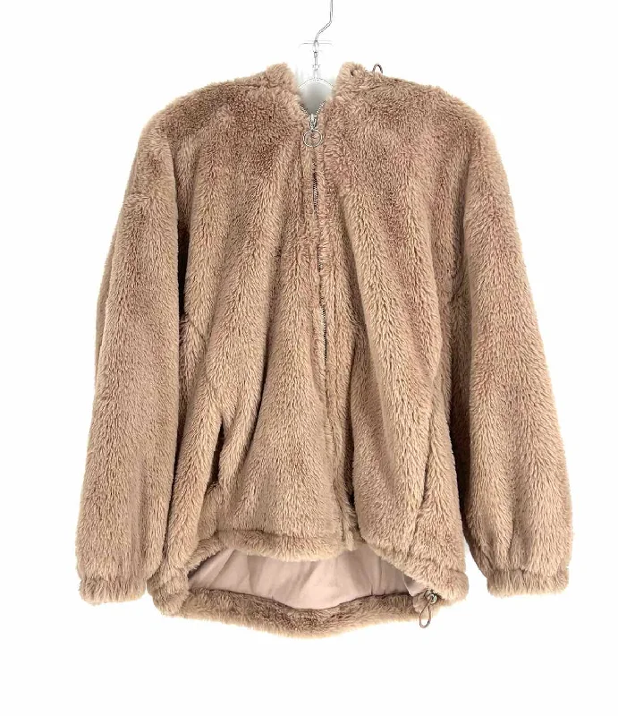 Angel kiss Size XL Dusty Rose Hooded Faux Fur Jackets Jacket