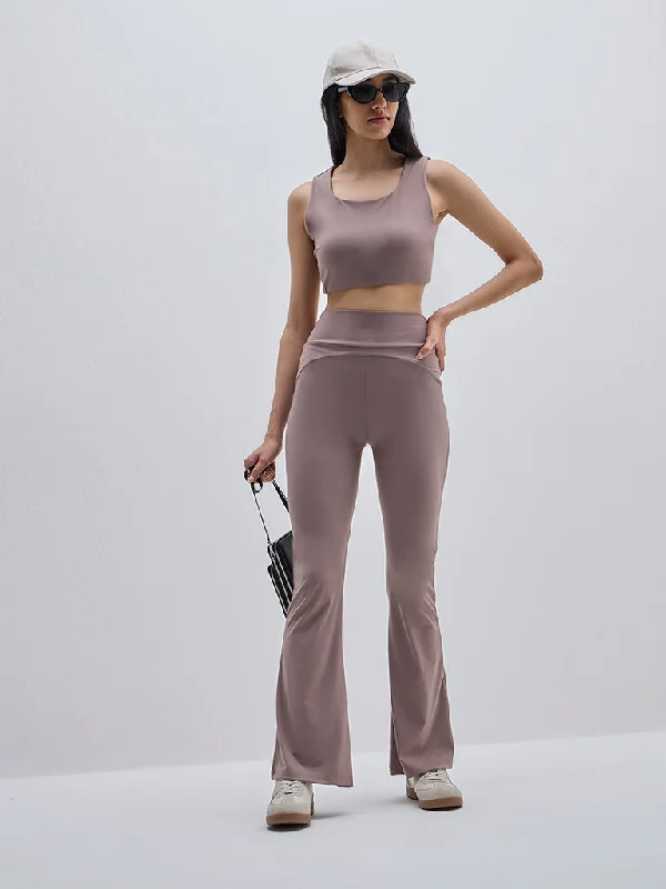 Personalized Design LOV Taupe Bootcut High-Rise Pants