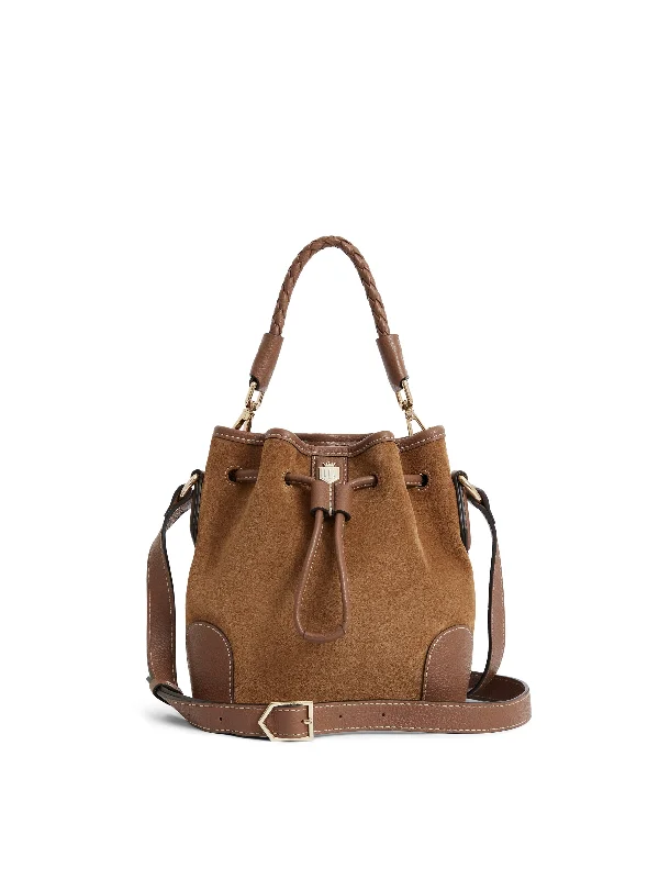 Fresh And Natural Mini Bibury Bucket Bag - Tan Suede
