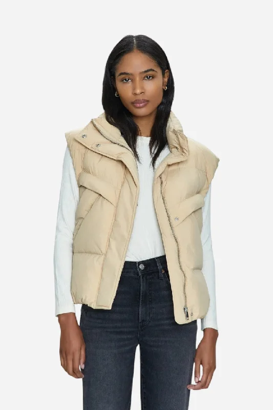 Soft Relaxation Wear Pistola Joss Quilted Puffer Vest Warm Sand