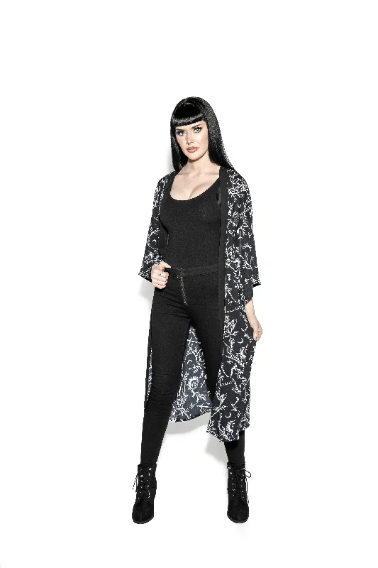 Refreshing Design Demons Long Duster - Kimono