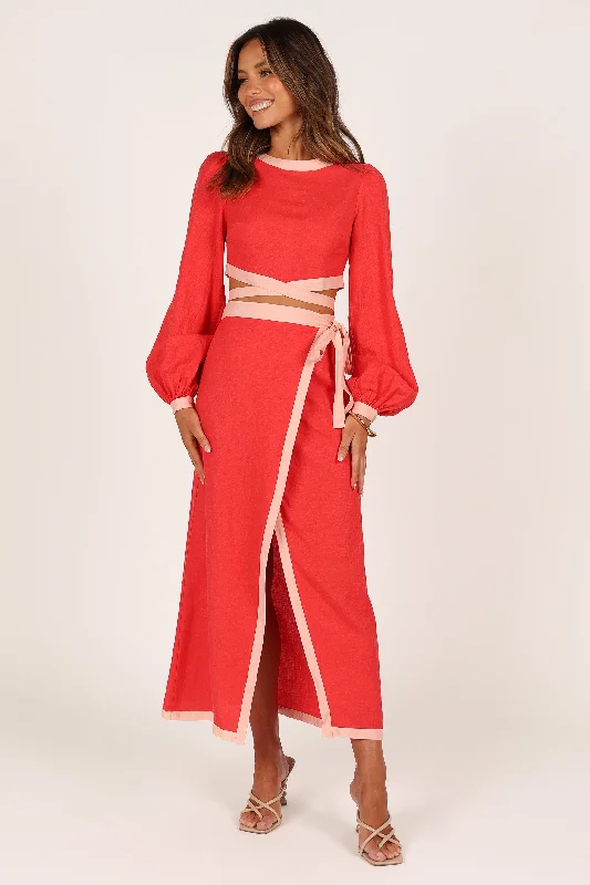 Leisure Sports Maya Wrap Skirt Set - Red