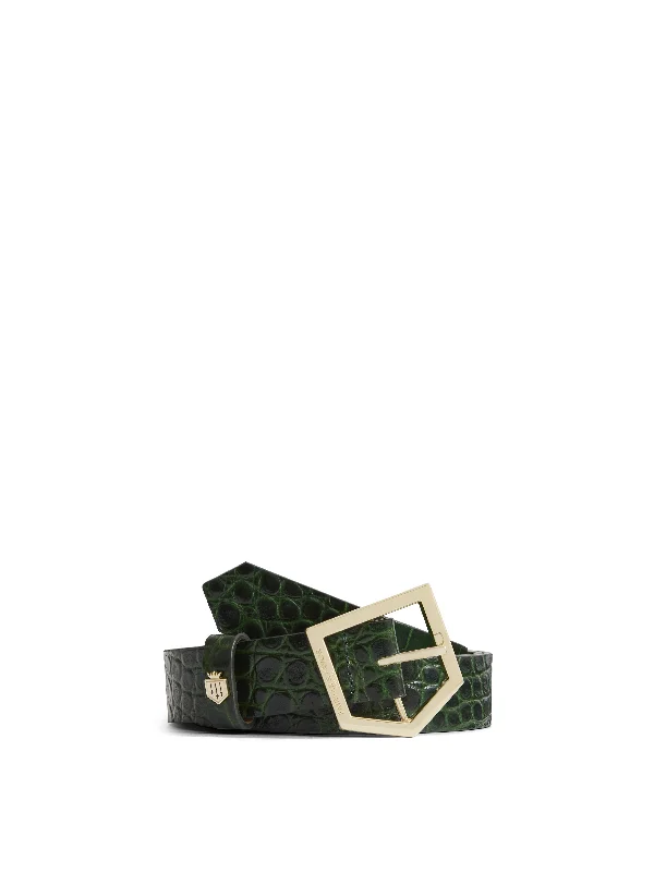 Stylish Wear Sennowe Belt - Emerald Green Croc Print (Limited Edition)