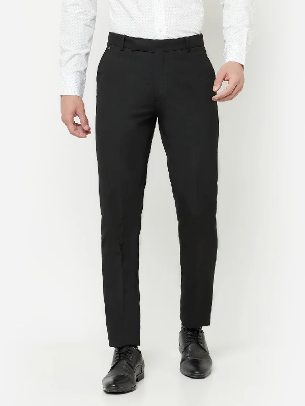 Men's Formal Flat front Black  Trousers