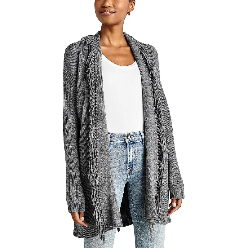 Cora Womens Fringe Wrap Cardigan Sweater