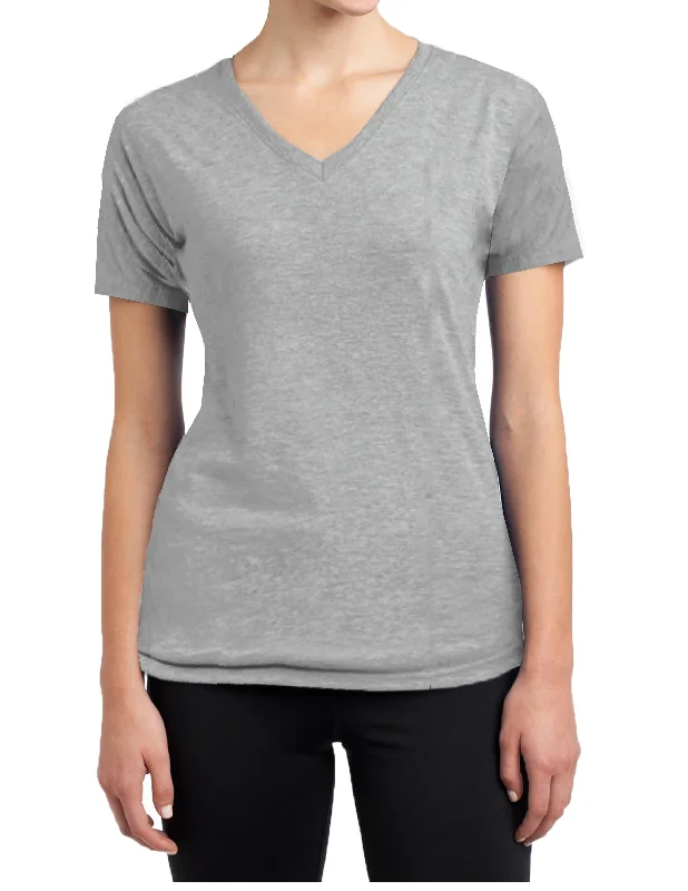 Womens Short Sleeve Fitted V-Neck T-Shirts