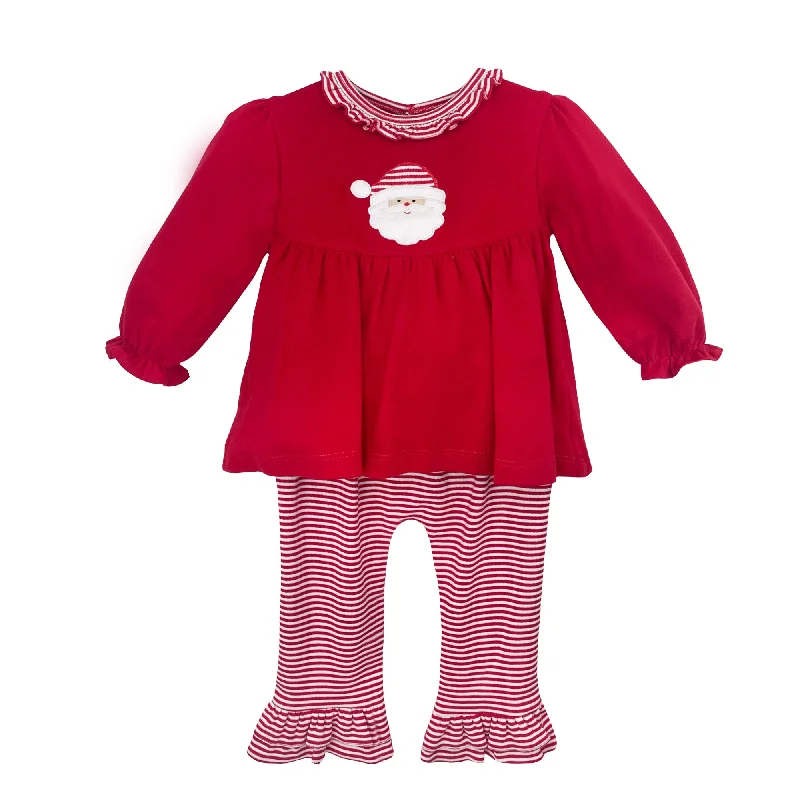 2 Piece Girls Santa Top and Pants