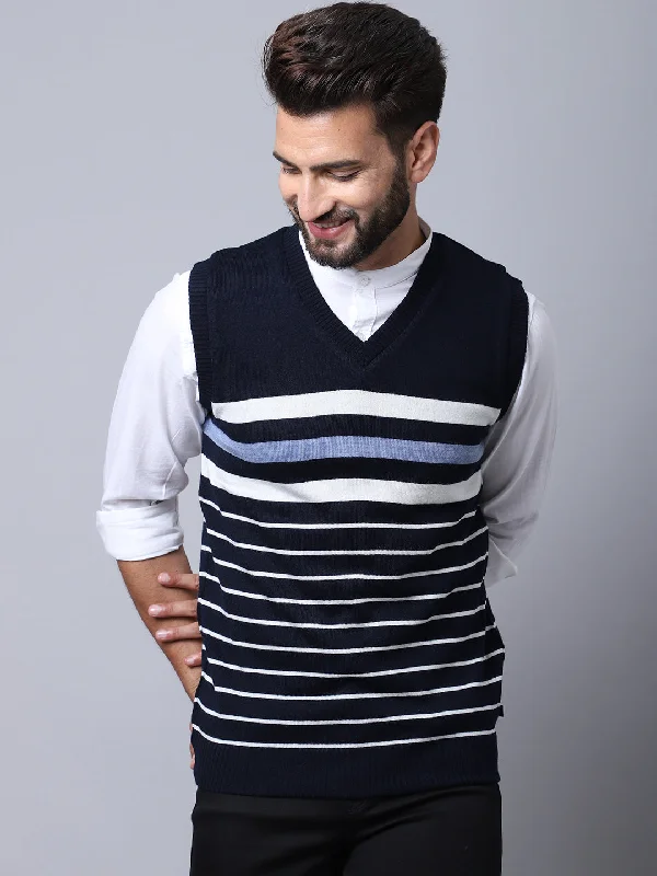 Men Navy Pullover Sweater