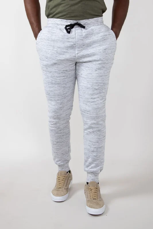 Sherpa Lined Joggers for Men in White | MTP03967F4-WHITE