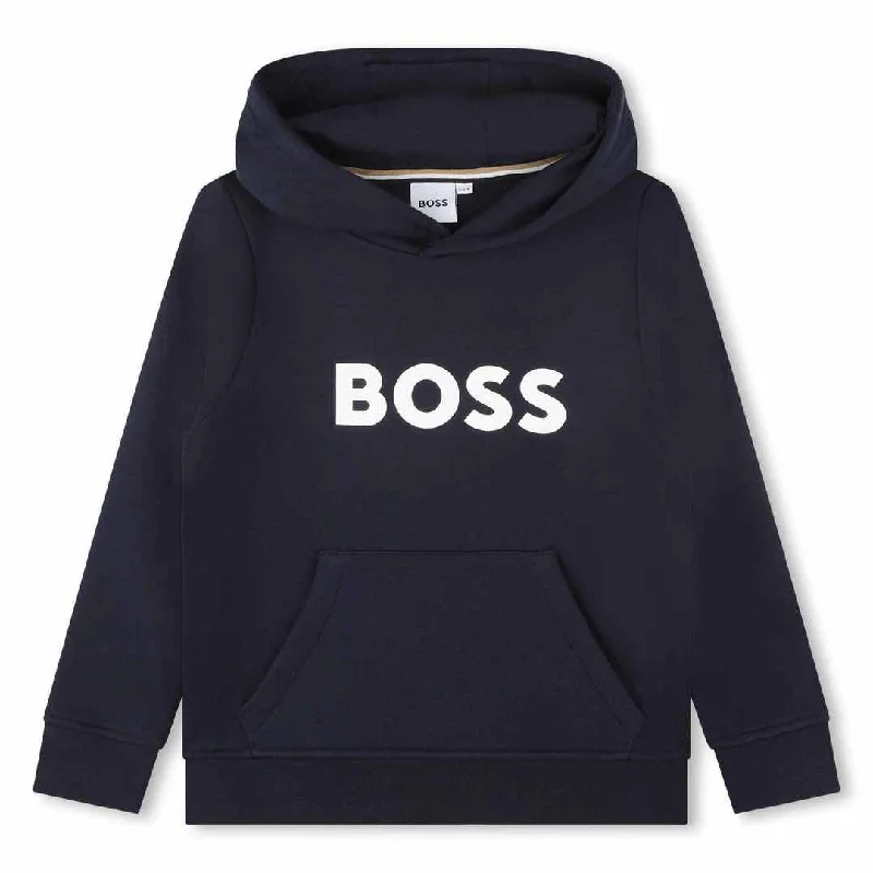 Navy Hooded Logo Sweatshirt