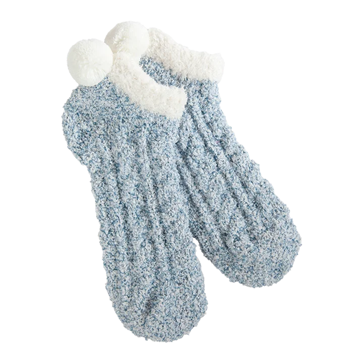 Exquisite Embroidery Fuzzy Pom Socks WSCZPOM