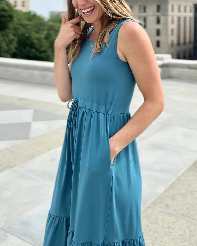 BLEUET dress in Peacock Blue