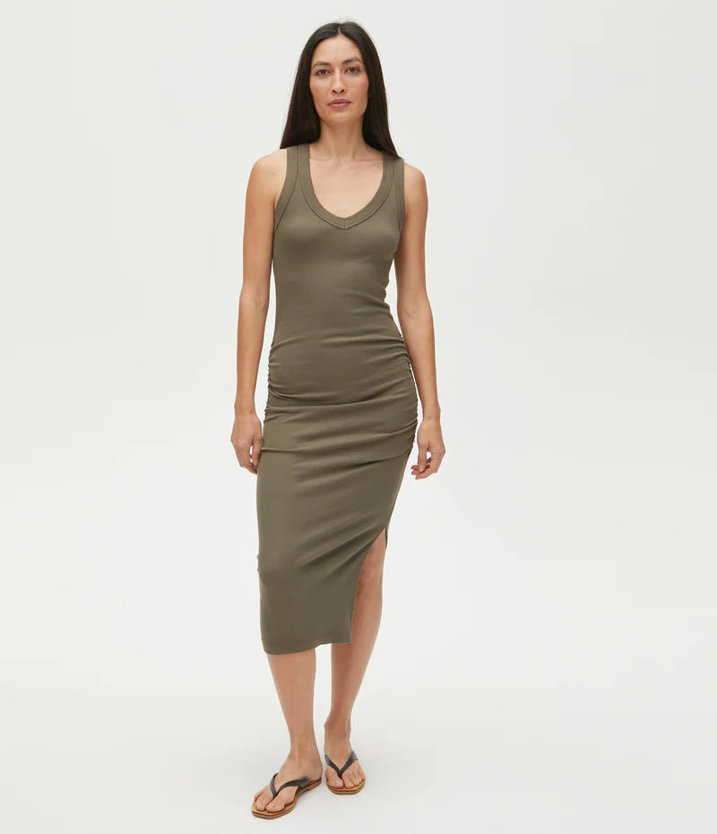 Lori Ribbed V-Neck Dress