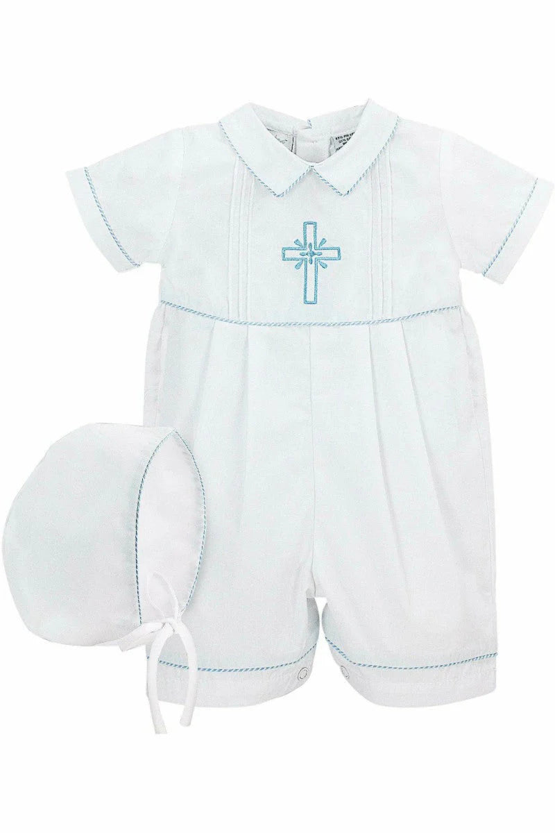 2 Piece Boys Cross Christening Set