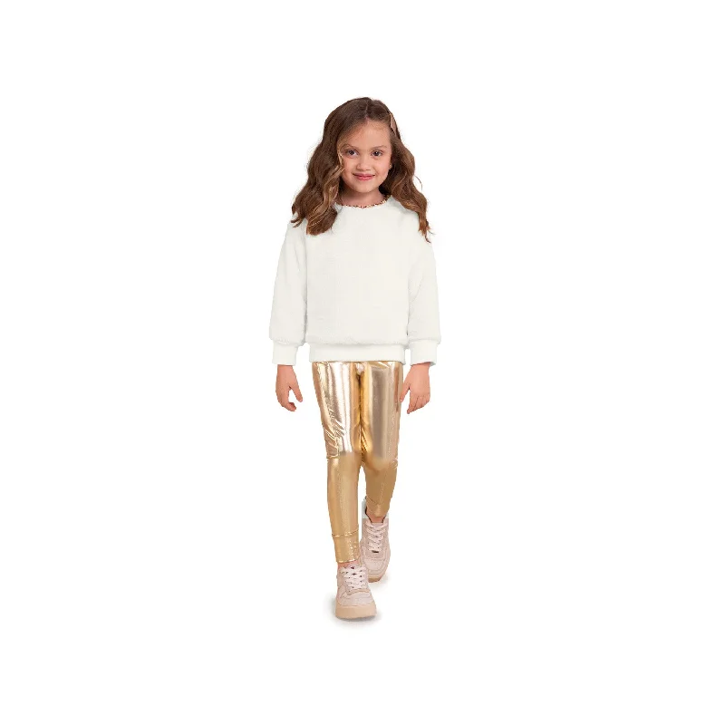 2 Piece Girls Faux Fur Top & Leggings