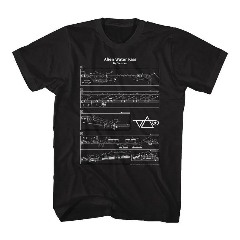 Alien Water Kiss Sheet Music Black T-Shirt