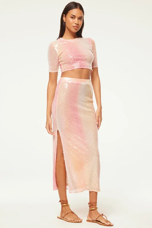Fashion Must-have Misa Aisha Skirt in Sequin Ombre