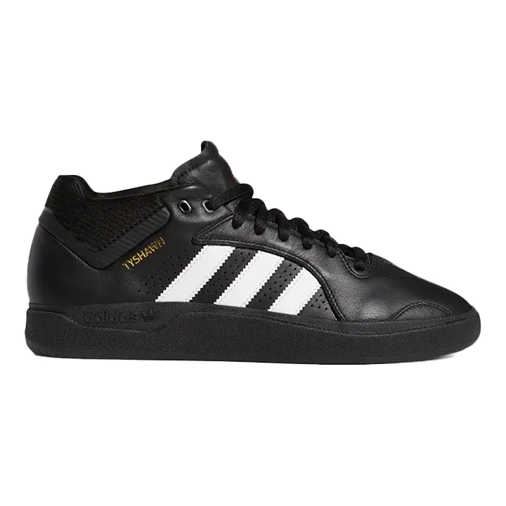 Adidas Tyshawn Shoes - Core Black/White/Gold Metallic