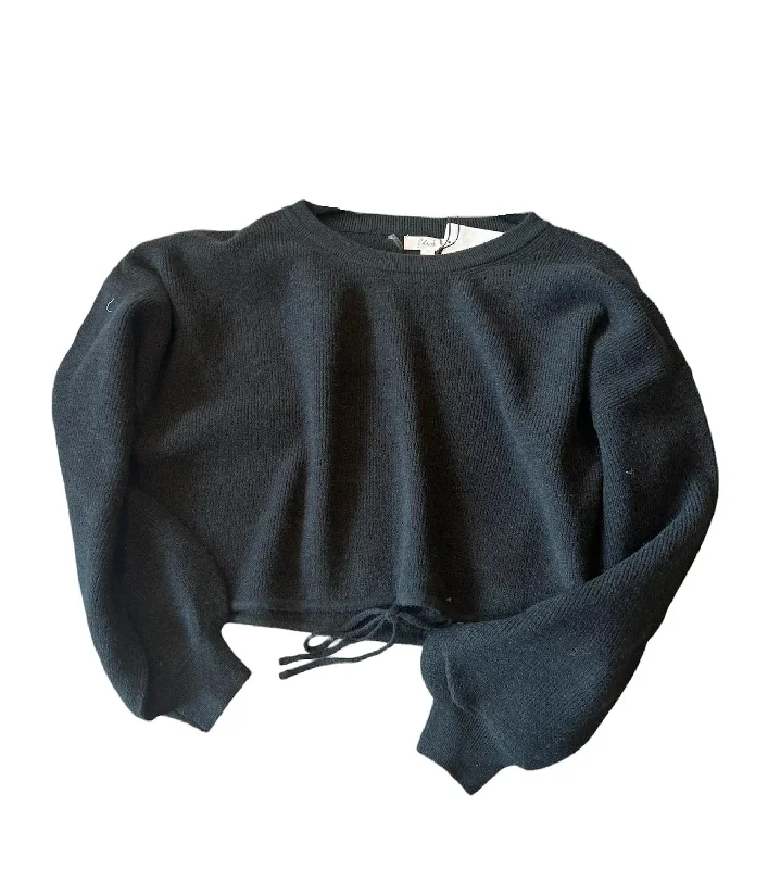 Women's Drawstring Sweater In Black