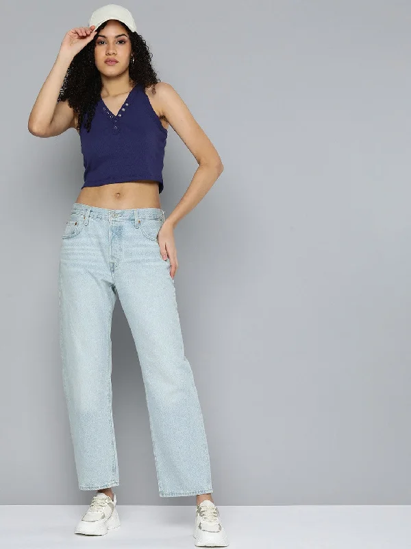Elegant Comfort Women's Mid Rise 501 '90s Regular Fit Button Fly Jeans