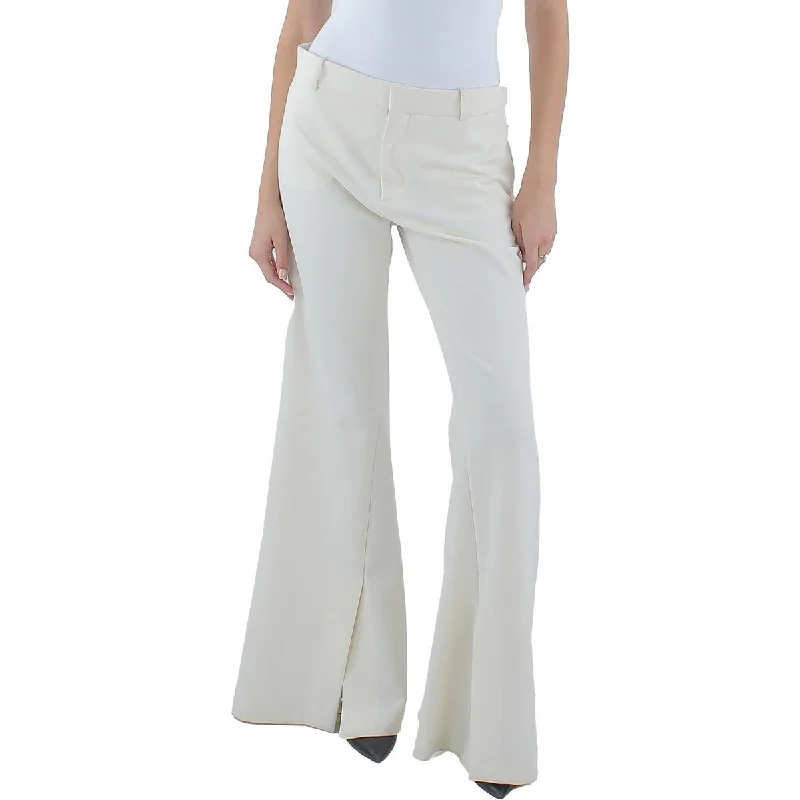 FRAME Womens Slim Fit Split Hem Flared Pants