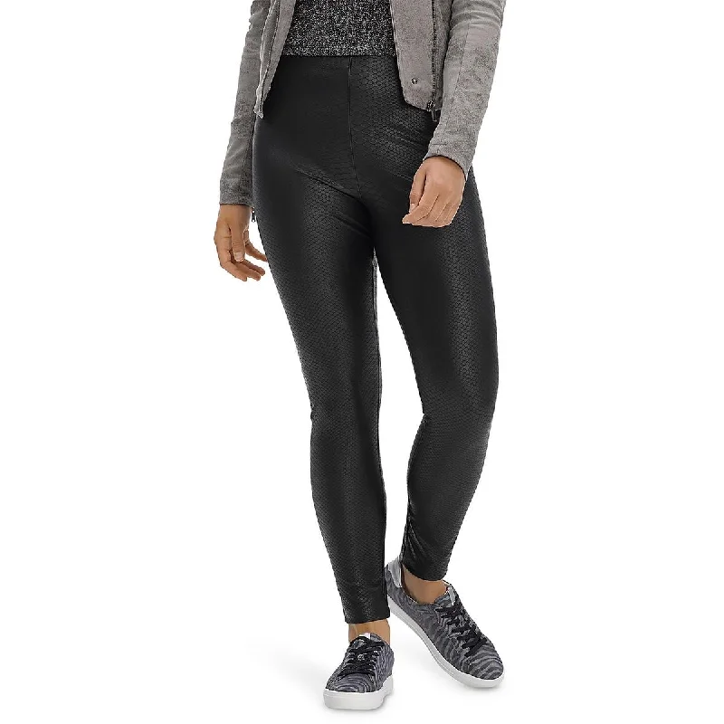 Hue Womens Faux Leather High Rise Leggings