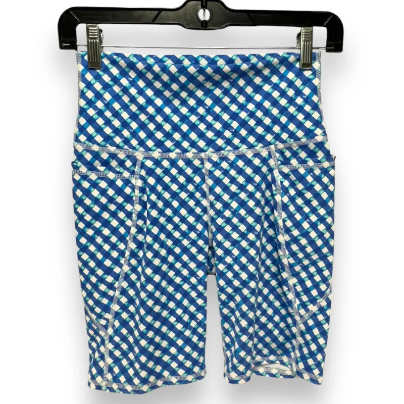 South Beach High-Rise Bike Shorts Designer By Lilly Pulitzer In Boca Blue Double Checking, Size: S